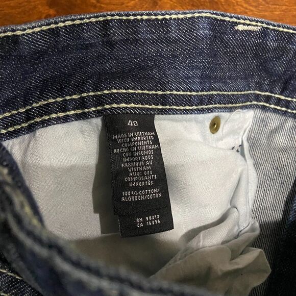 Enyce Vintage Y2K Embroidered Straight Leg Denim Blue Gold Jeans Men's 40 x 34 - Picture 8 of 11